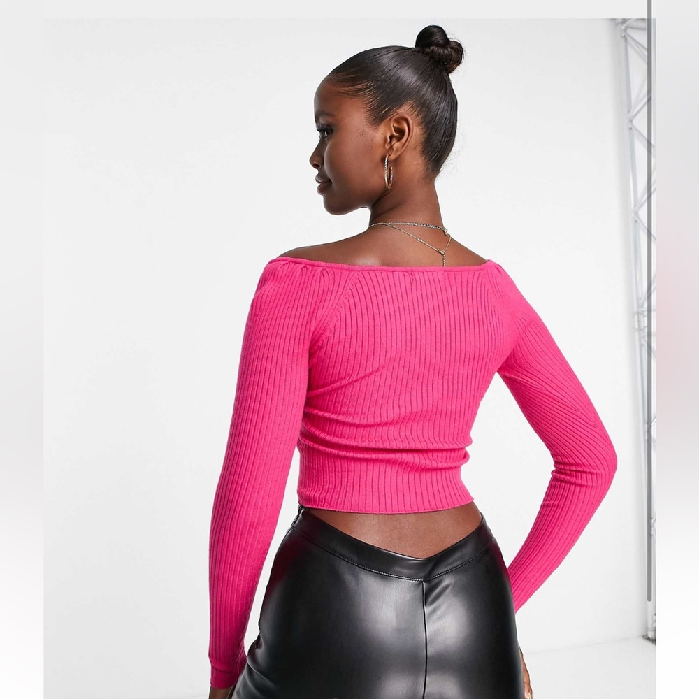 Brave Soul-cropped sweater in pink - Picture 3 of 5